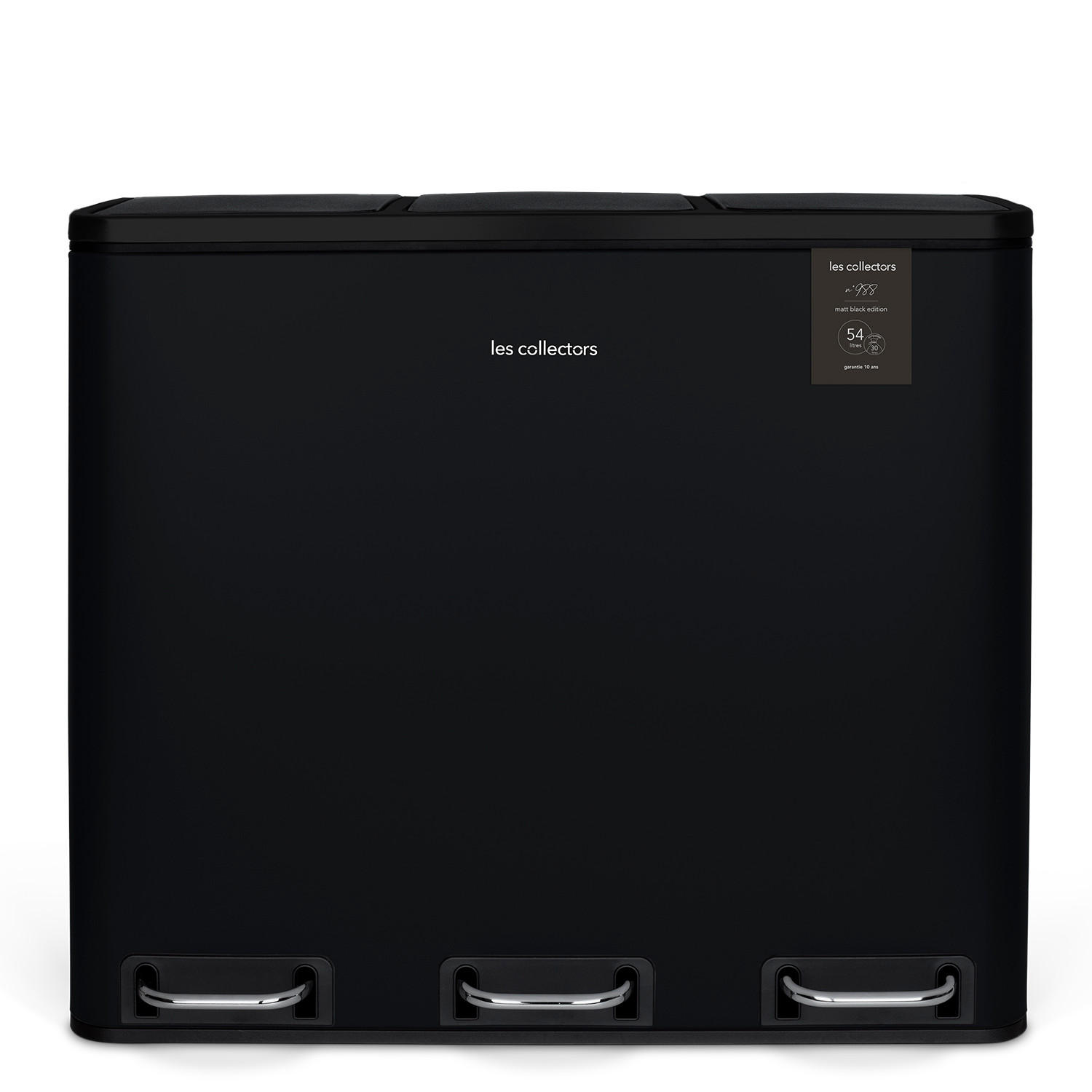 RECYCLINGMÜLLEIMER 54L, 3x18L Behälter, Schwarz N°988 - Schwarz, Metall (61.5/56/34.5cm) - Les Collectors