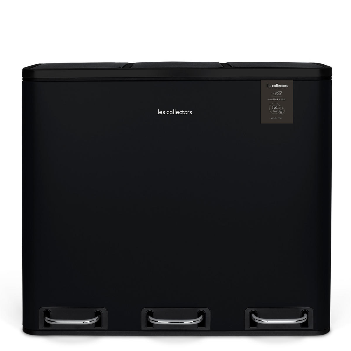 RECYCLINGMÜLLEIMER 54L, 3x18L Behälter, Schwarz N°988 - Schwarz, Metall (61.5/56/34.5cm) - Les Collectors