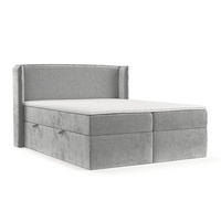 BOXBETT Viva 160/200 cm Hellgrau im Lotta Stoff - Hellgrau/Schwarz, Holz/Holzwerkstoff (160/200cm) - AltaBeds