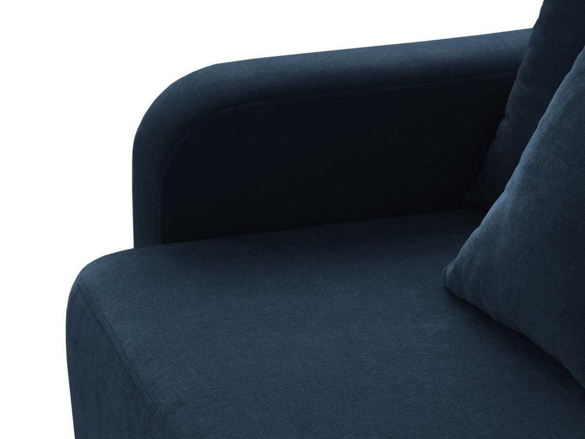 SOFA ausklappbar mit Bettkasten Elen aus strukturiertem Stoff marineblau 3 Sitzplätze - Blau, Textil (231/86/106cm) - Micadoni