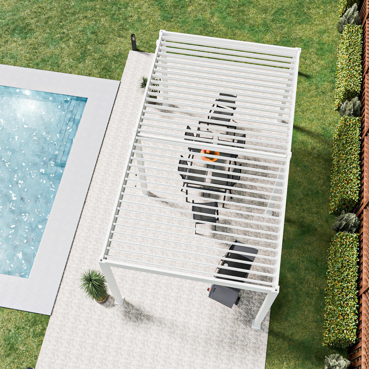 PERGOLA Trumpf | Alu-Stahl Pavillon | 3 x 5,3 M | anthrazit | Pergola - Weiß, Metall (4000/255/3000cm) - PergoLine