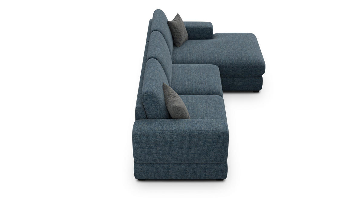 ECKSOFA OTTO 4-Sitzer, marineblau - Blau/Schwarz, Holz/Textil (279/159cm) - Courtois Laville