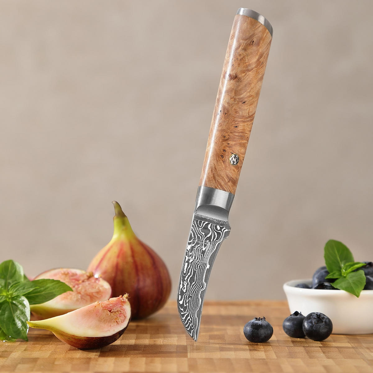 SCHÄLMESSER 6 cm - Birkefarben, Holz/Metall (17cm) - Zayiko