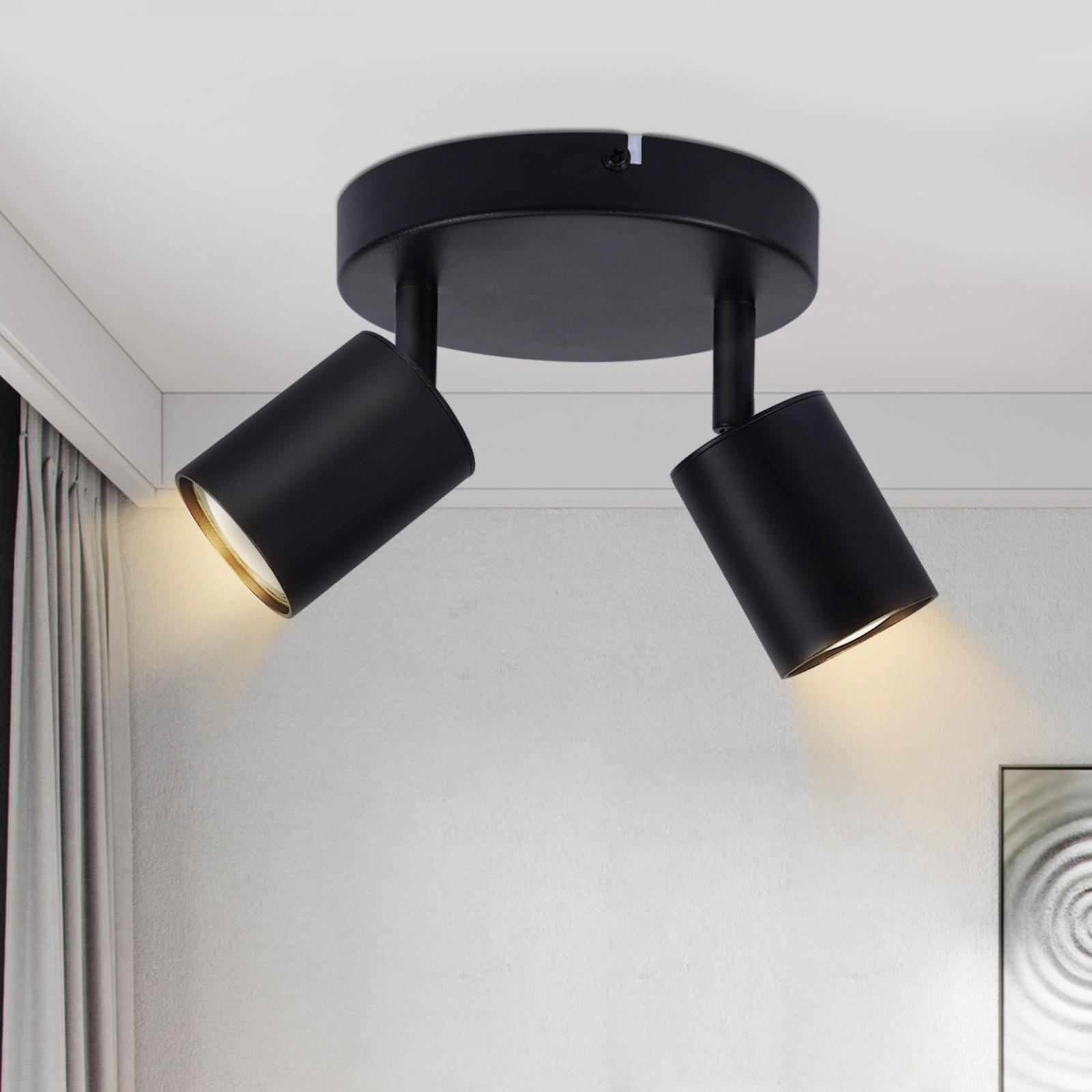 STRAHLER Bayreuth 2-flammig 15/15/14.4 cm - Schwarz, Metall (15/15/14.4cm) - Nettlife
