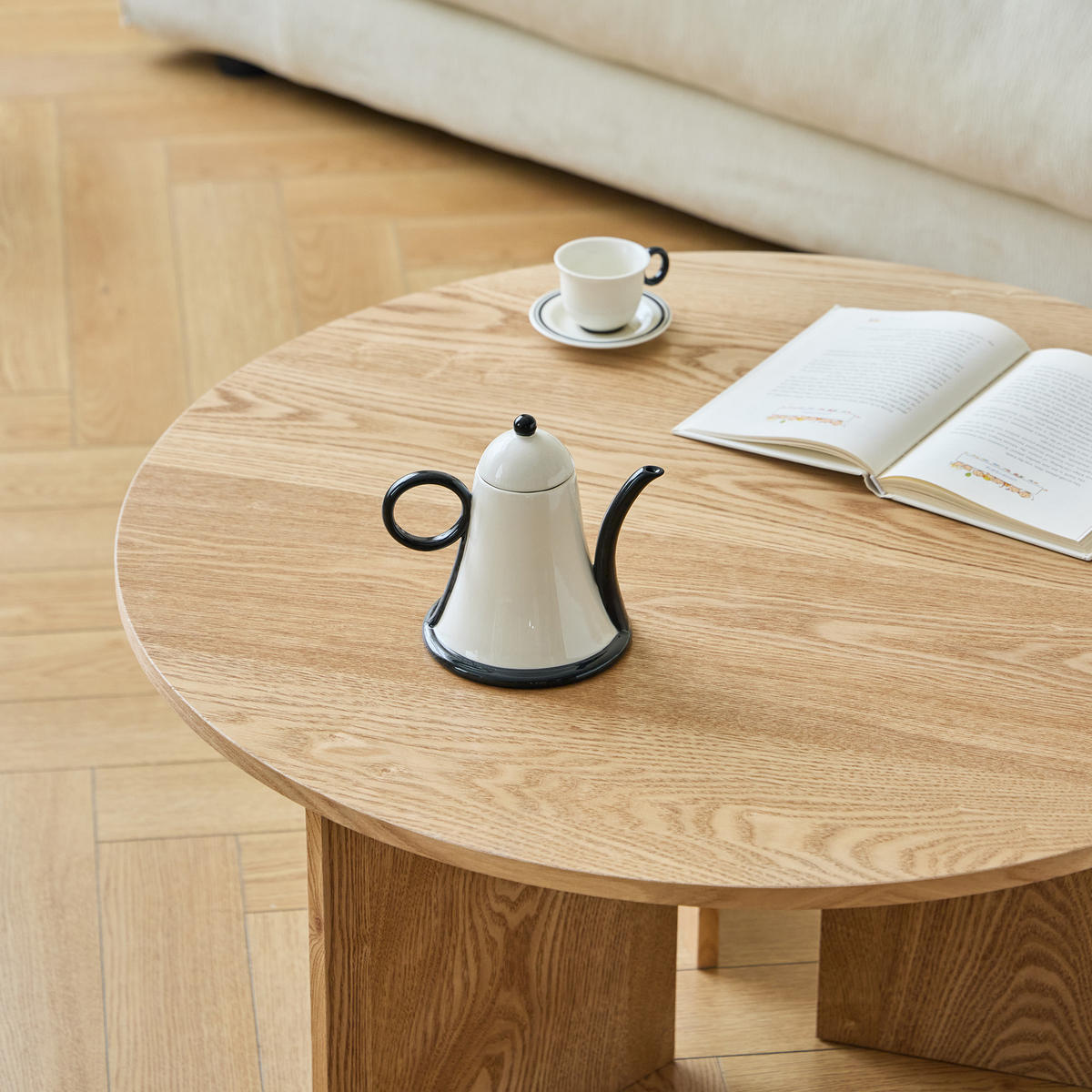 COUCHTISCH Rund Braun 80 x 80 x 38 cm - Braun, Holz (80/80/38cm) - Nordlys