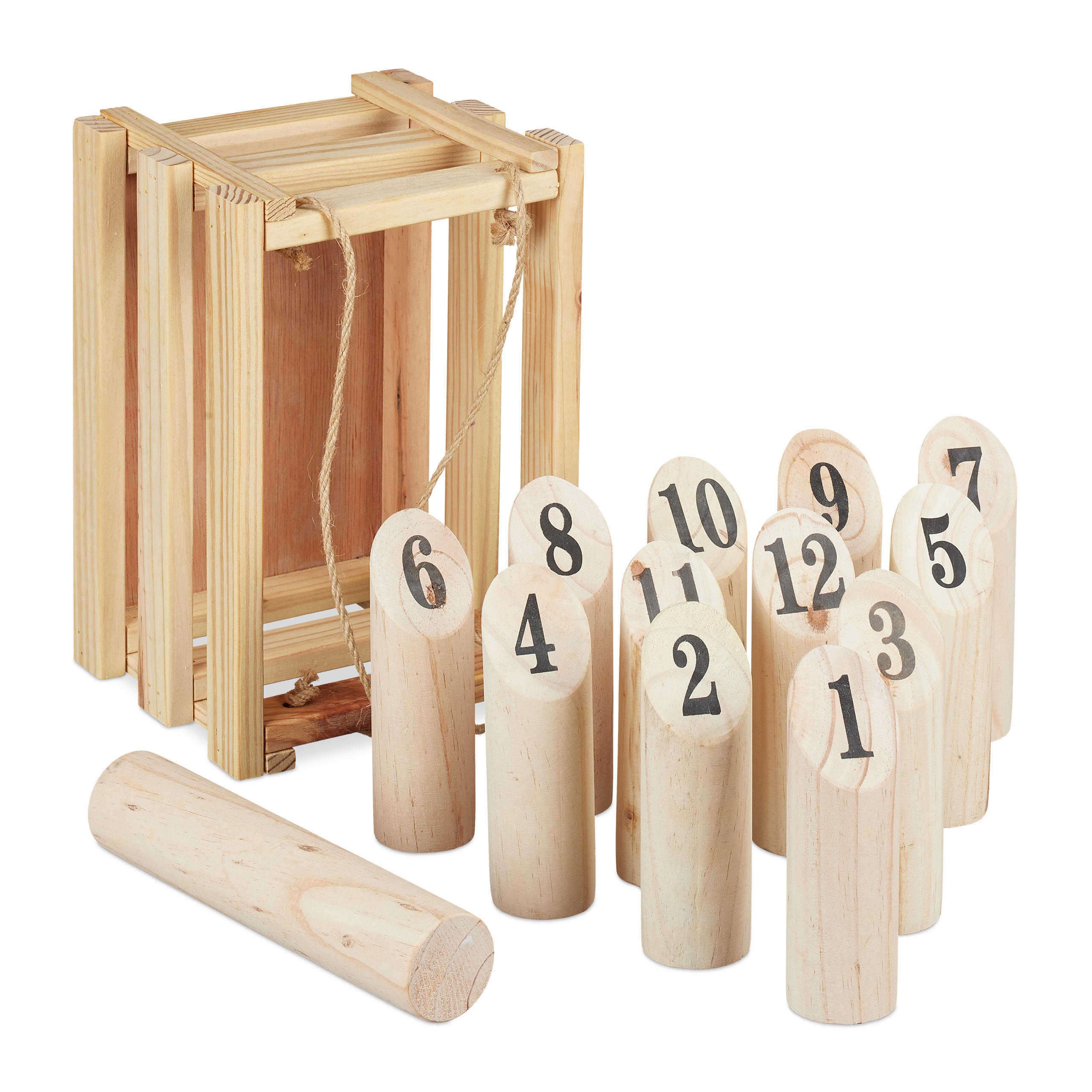 Relaxdays HRA Přírodní Černá Kubb 13-dílná