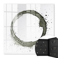 SCHLÜSSELBOX Schwarz 30x30 cm- Türöffnung nach rechts - Zen-Kreis - Weiß, Metall (30/30/5cm) - TULUP