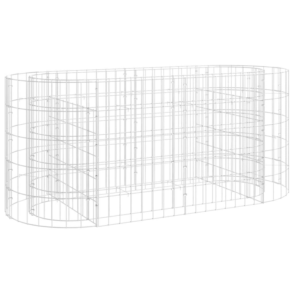 furnicato Gabionen-Hochbeet Silber 50x50x120 cm