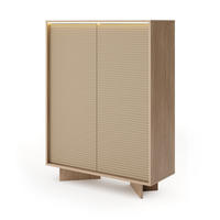 KOMMODE 104 cm Spirit mit LED, 2 Türen, Cappuccino - Eichefarben/Cappuccino, Holz (104/138/40cm) - Emporius