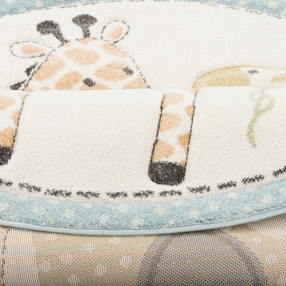 KINDER TEPPICH MAUI KIDS SAFARI TIERE BUNT RUND - Multicolor, Textil (160/160cm) - Pergamon