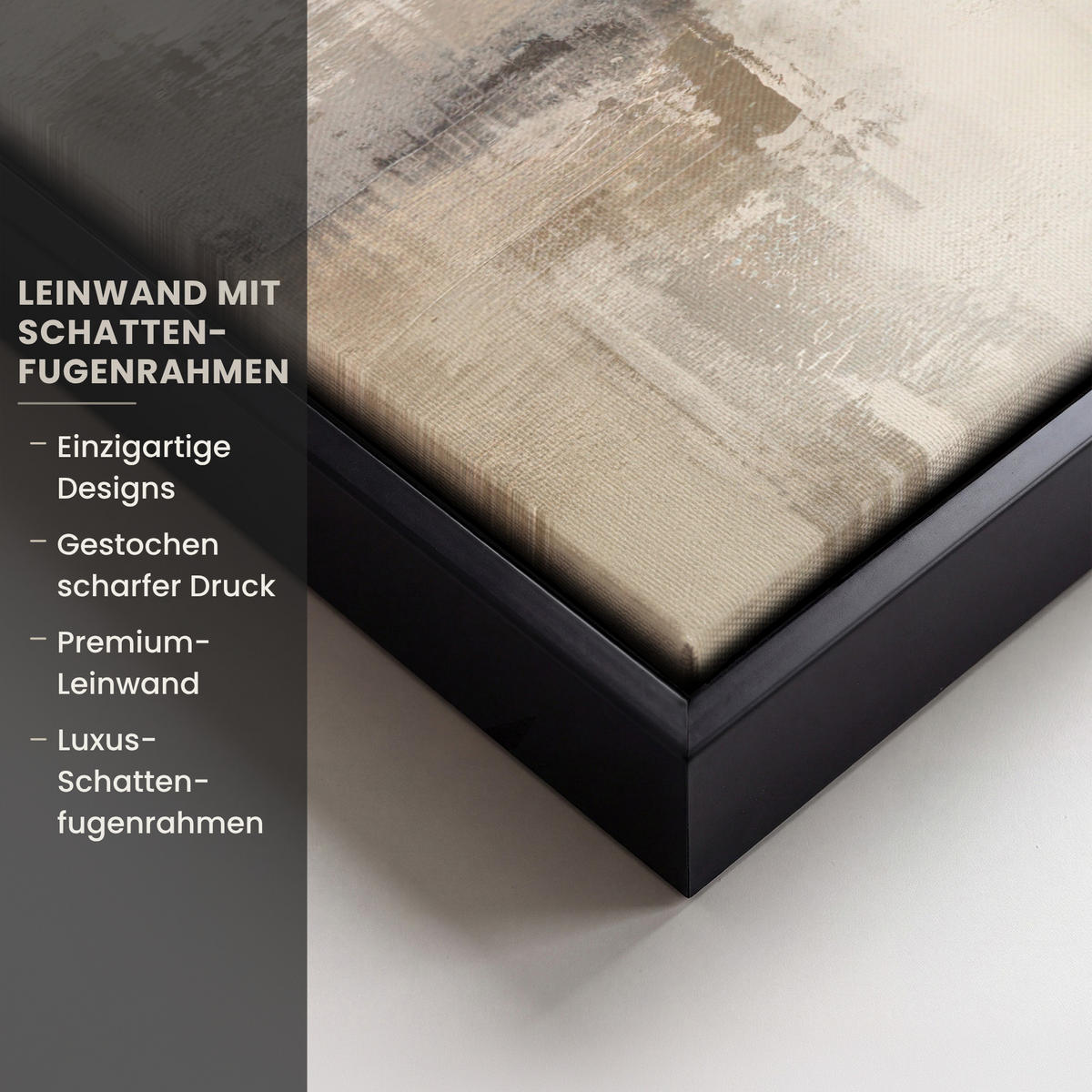 LEINWAND Bilder mit Rahmen - Moderne Kunst - Abstrakt - Beige - 30x20 - Beige, Textil (30/20cm) - MuchoWow