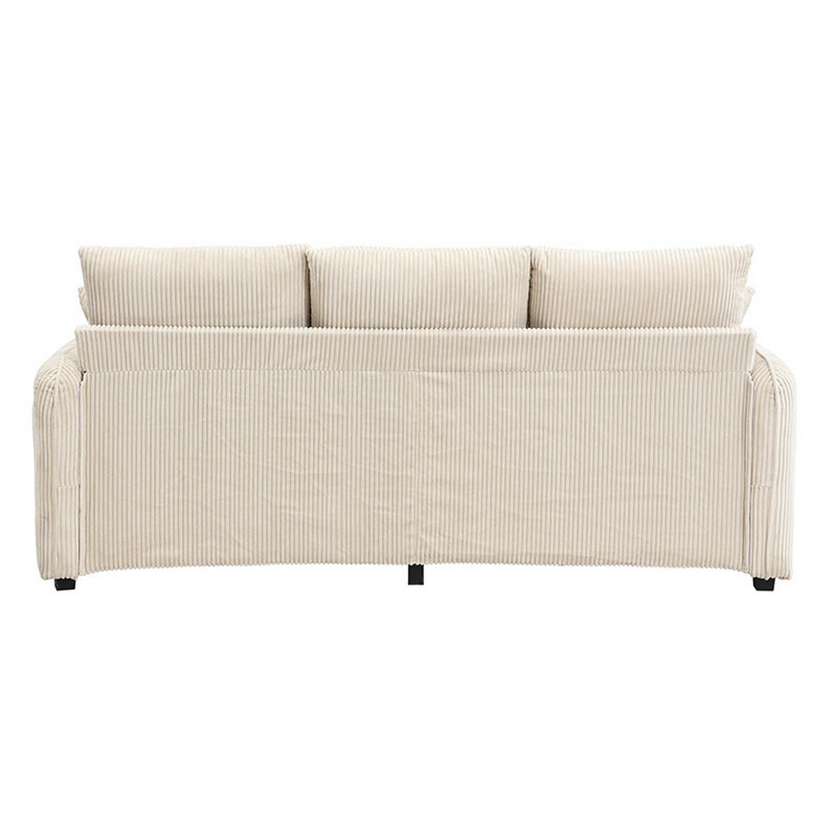 SEDACÍ souprava 52/52 cm béžová z manšestrové látky a pěny s úložným prostorem a rozkládací funkcí - béžová, plast (188/86/186cm) - OKWISH