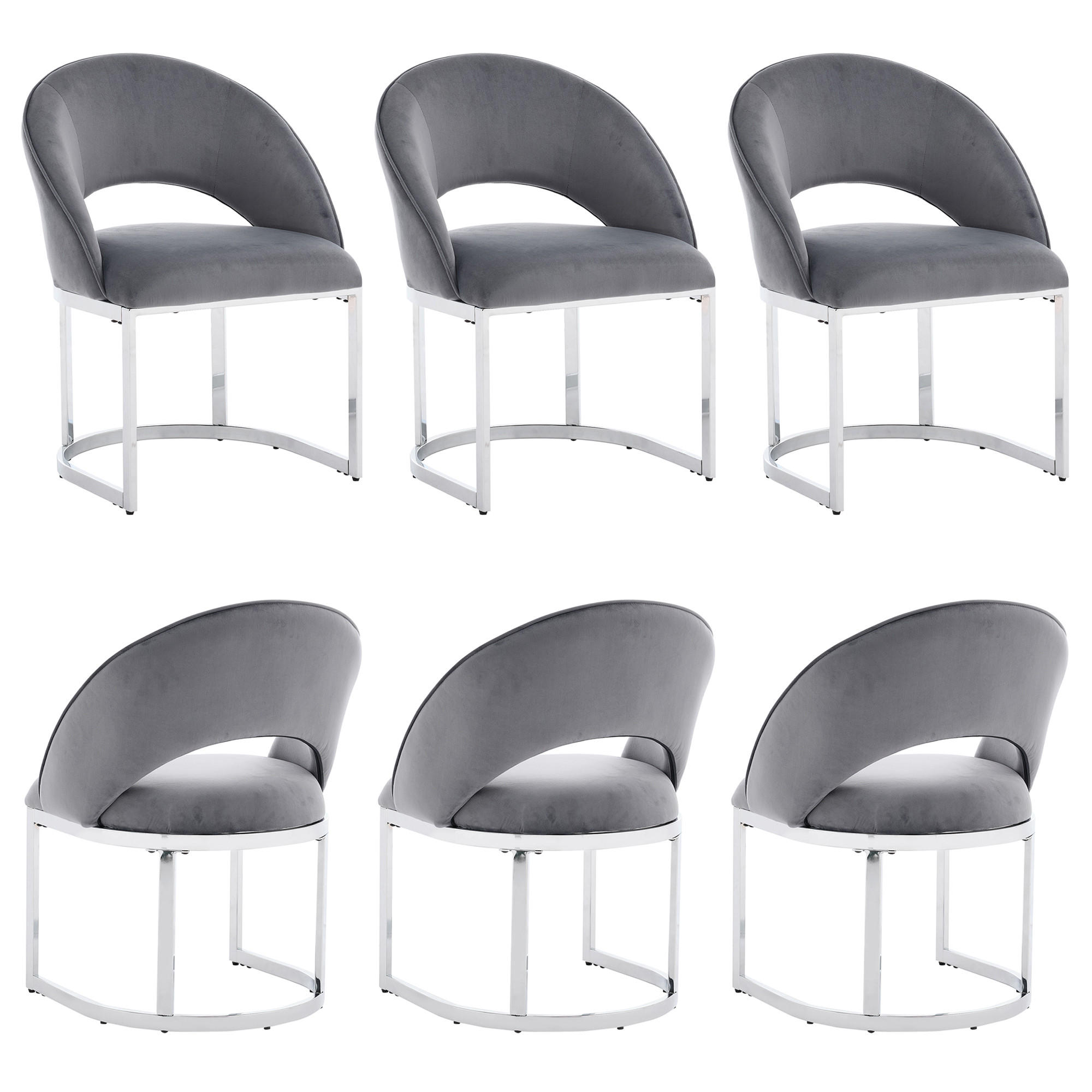 Flieks Esszimmerstühle Grau, Silber 59x80x56 cm