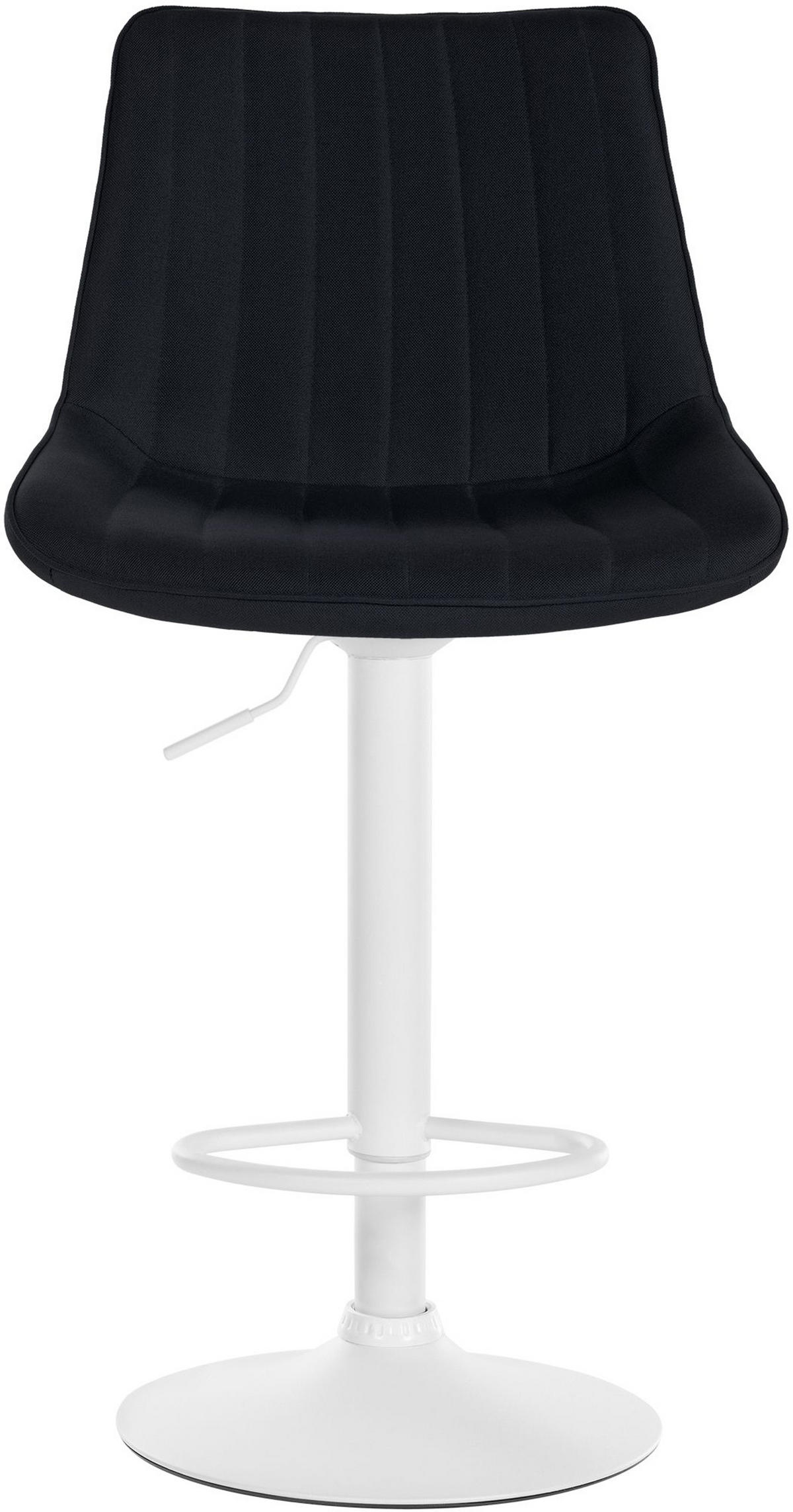 BARHOCKER Tolor Stoff weiß schwarz - Schwarz/Weiß, Textil/Metall (49.5/112/50cm) - TPFLiving