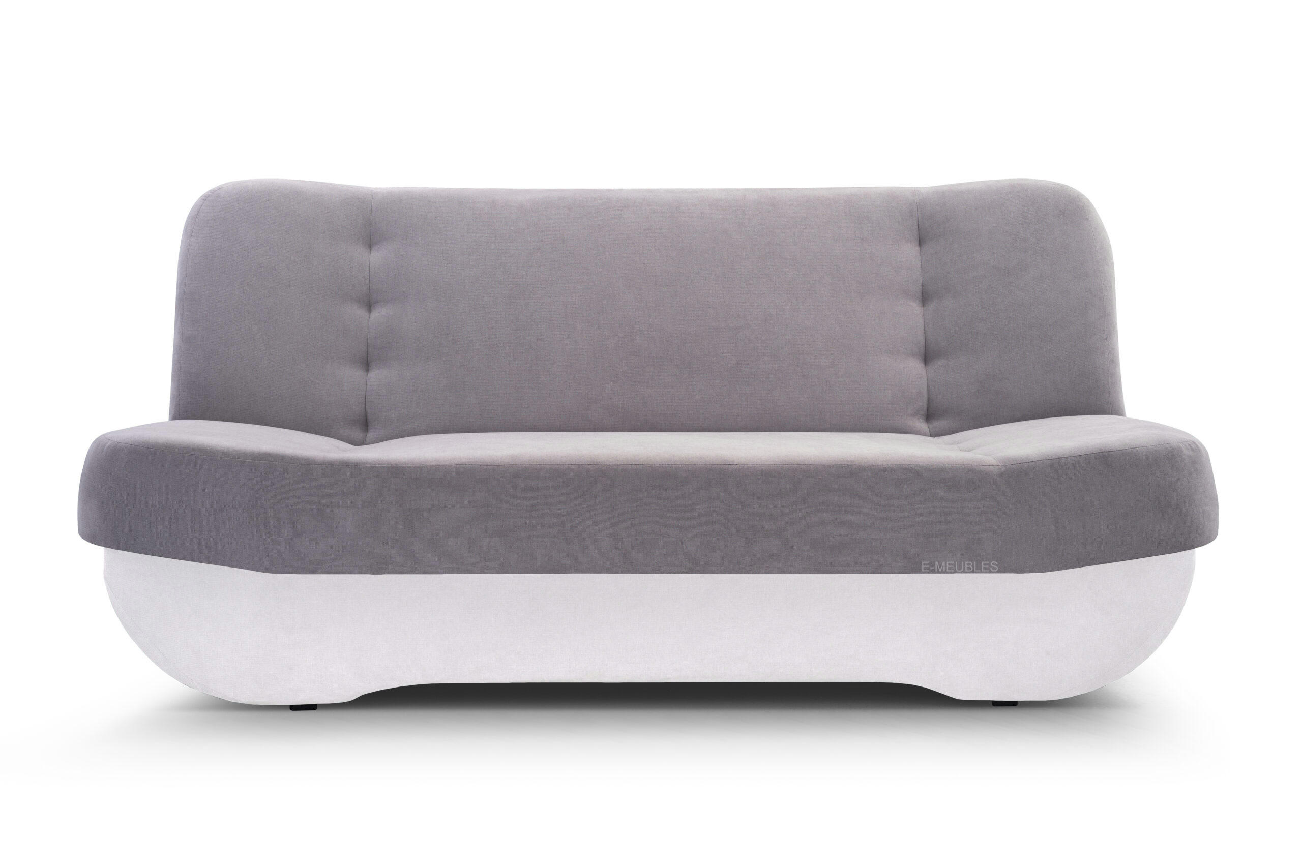 SCHLAFSOFA -PAFOS (Grau + Weiß Kunstleder) - Weiß, Holz (192/90/87cm) - Möblo