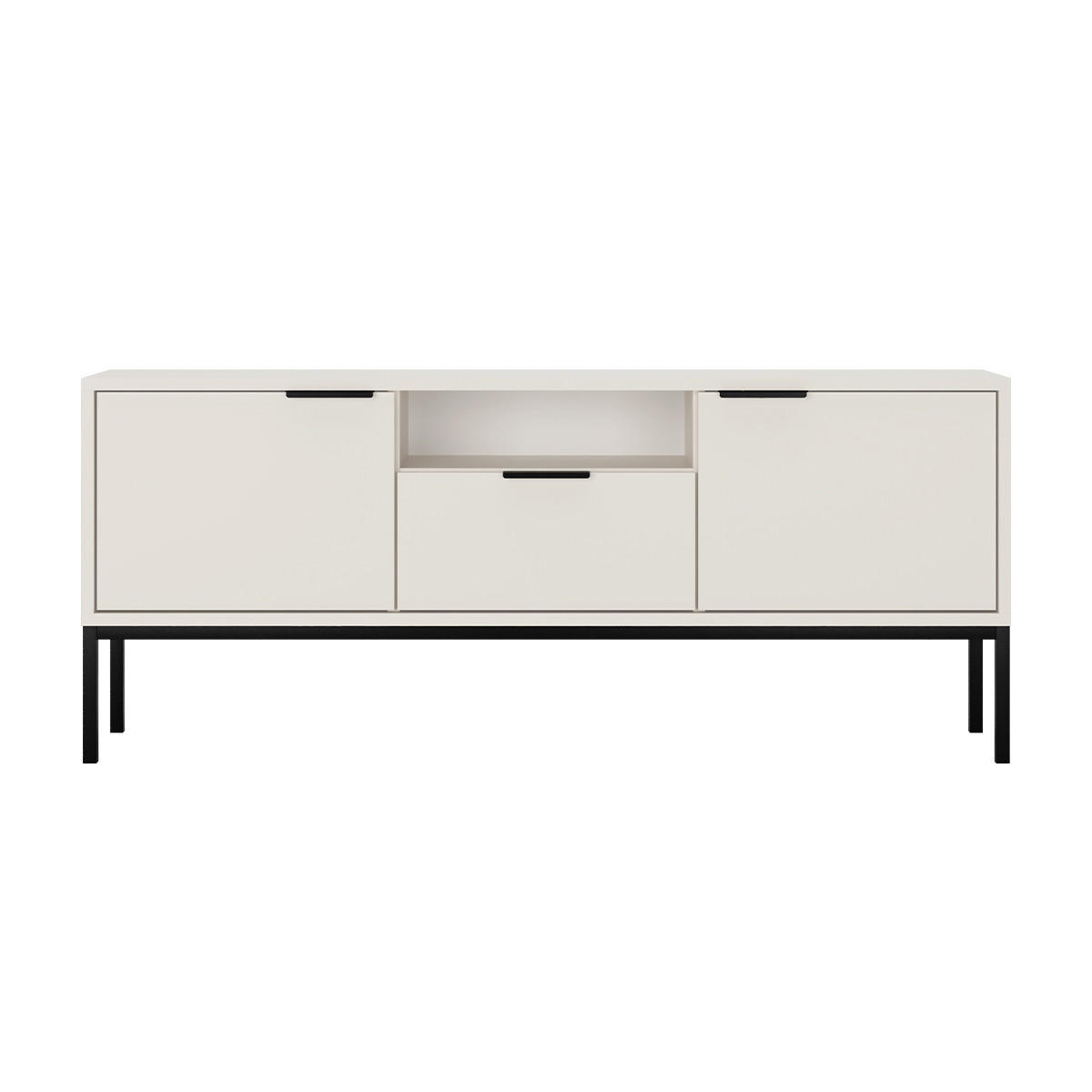 TV-MÖBEL Seattle Weiß - Schwarz, Holzwerkstoff (33/56.4/135cm) - Petits-meubles