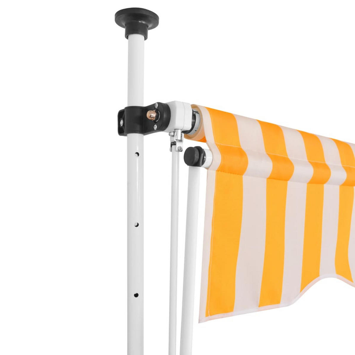 EINZIEHBARE Markise Handbetrieben 200 cm Orange/Weiß Gestreift - Orange, Textil (200/1/200cm) - furnicato