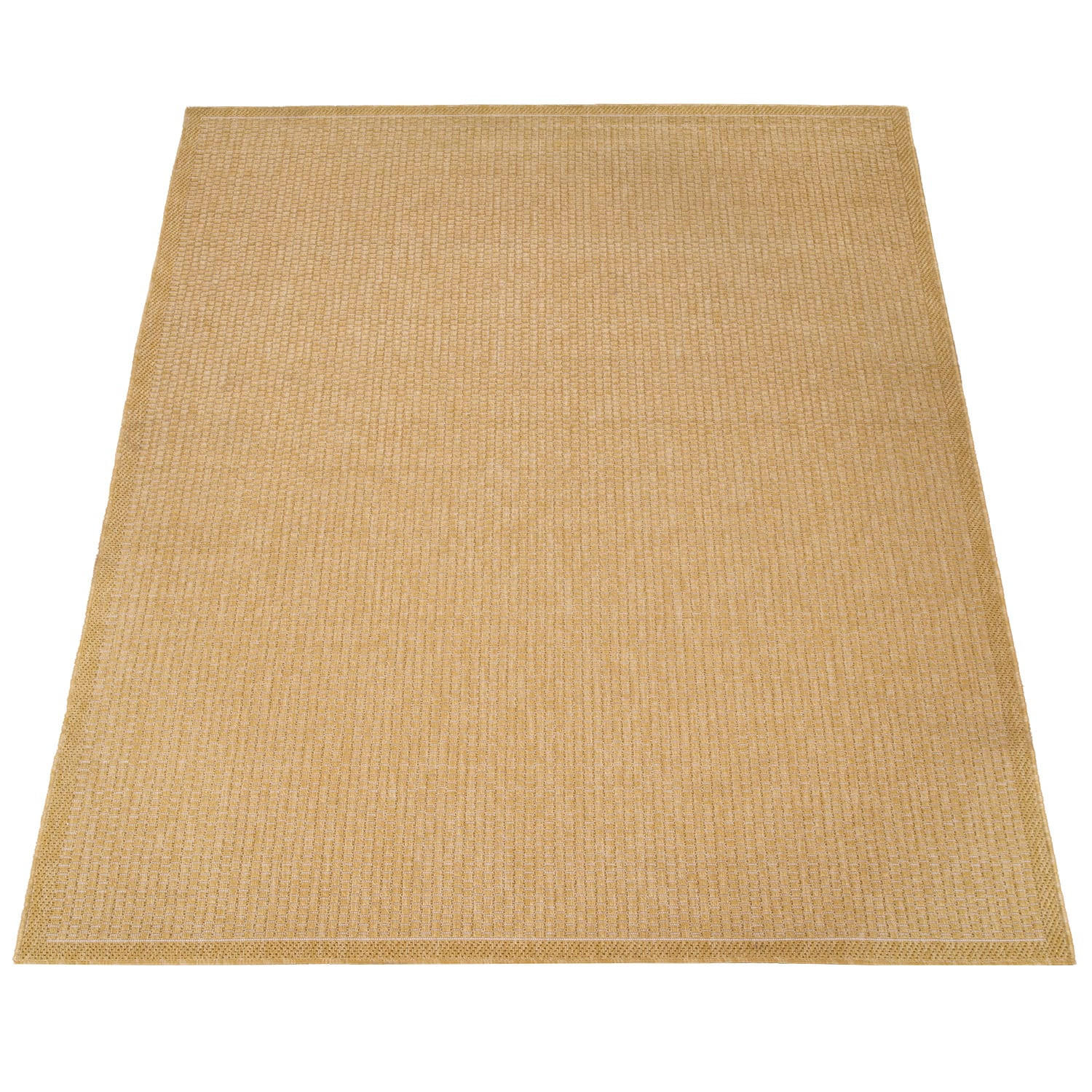 TEPPICH Outdoor Natur Balkon, Terrasse schmutzabweisend Senf Rechteckig 160x220 - Gelb, Textil (160/220cm) - KADIMA DESIGN