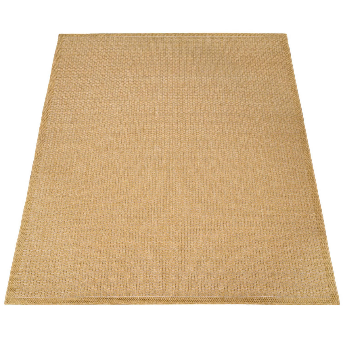 TEPPICH Outdoor Natur Balkon, Terrasse schmutzabweisend Senf Rechteckig 160x220 - Gelb, Textil (160/220cm) - KADIMA DESIGN