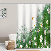 DUSCHVORHANG 180 x 180 cm Polyester wasserdicht schimmelresistent mit Haken - Multicolor, Textil (180/180cm) - MCBOSON