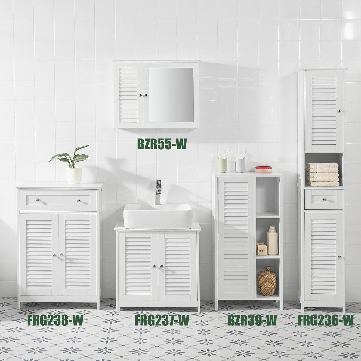 BADEZIMMERSCHRANK Weiß - Weiß, Holzwerkstoff (48/96/24cm) - SoBuy