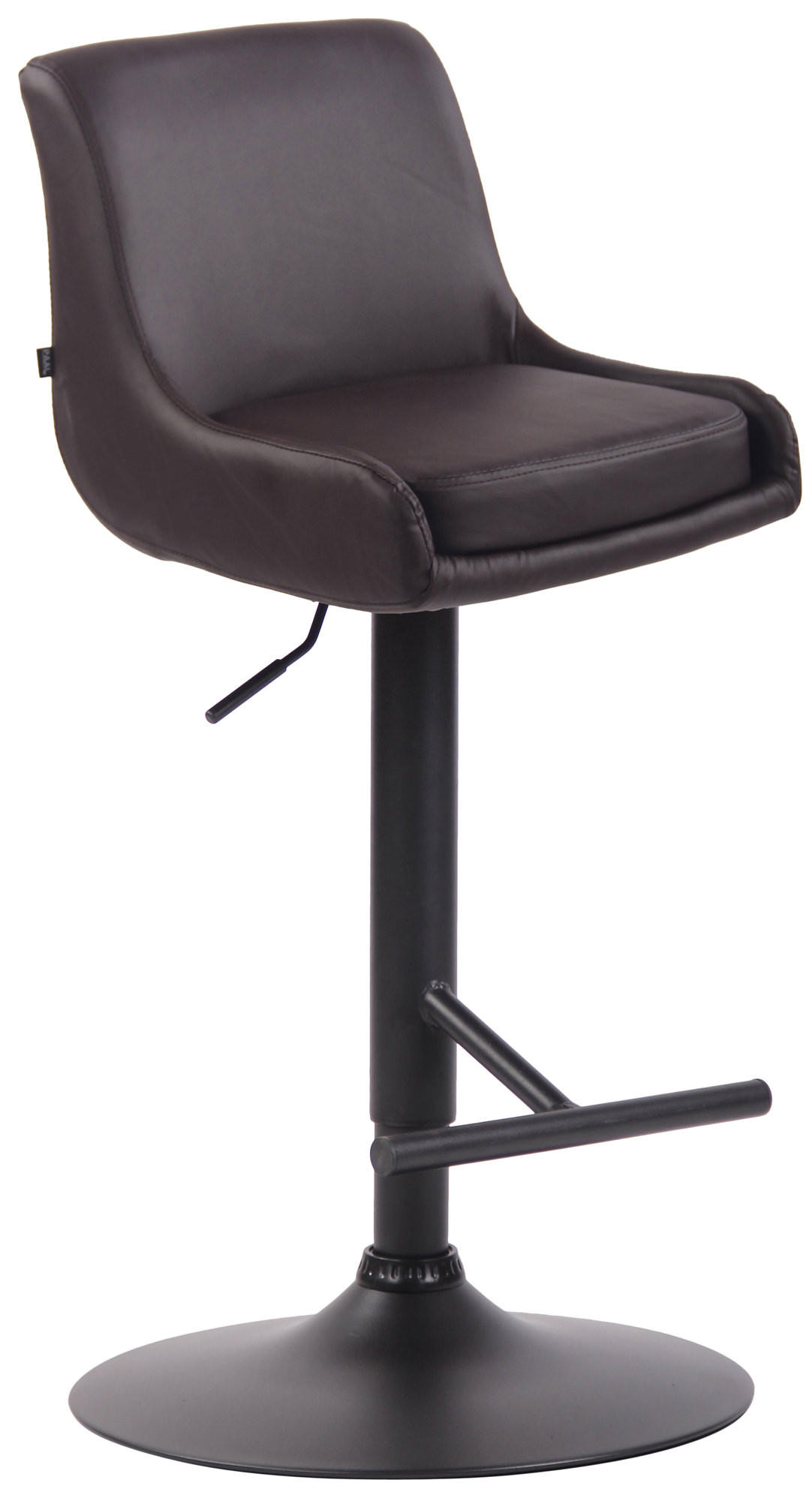 BARHOCKER Lederlook braun - Schwarz/Braun, Textil/Metall (43/90/50cm) - CLP