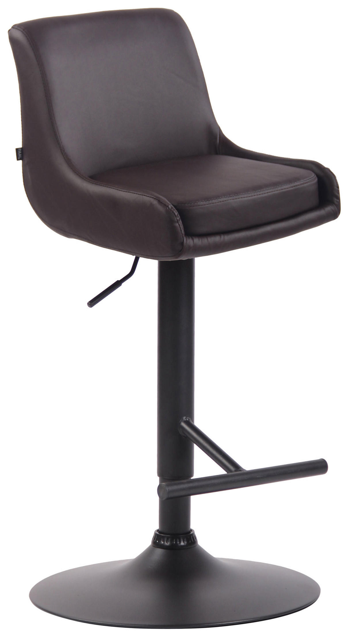 BARHOCKER Lederlook braun - Schwarz/Braun, Textil/Metall (43/90/50cm) - CLP
