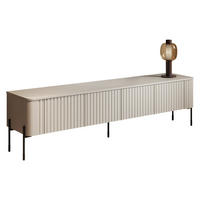 TV-LOWBOARD Vera 190 - Kaschmir/Schwarz, Holzwerkstoff/Metall (190/50/40cm) - MIRJAN24