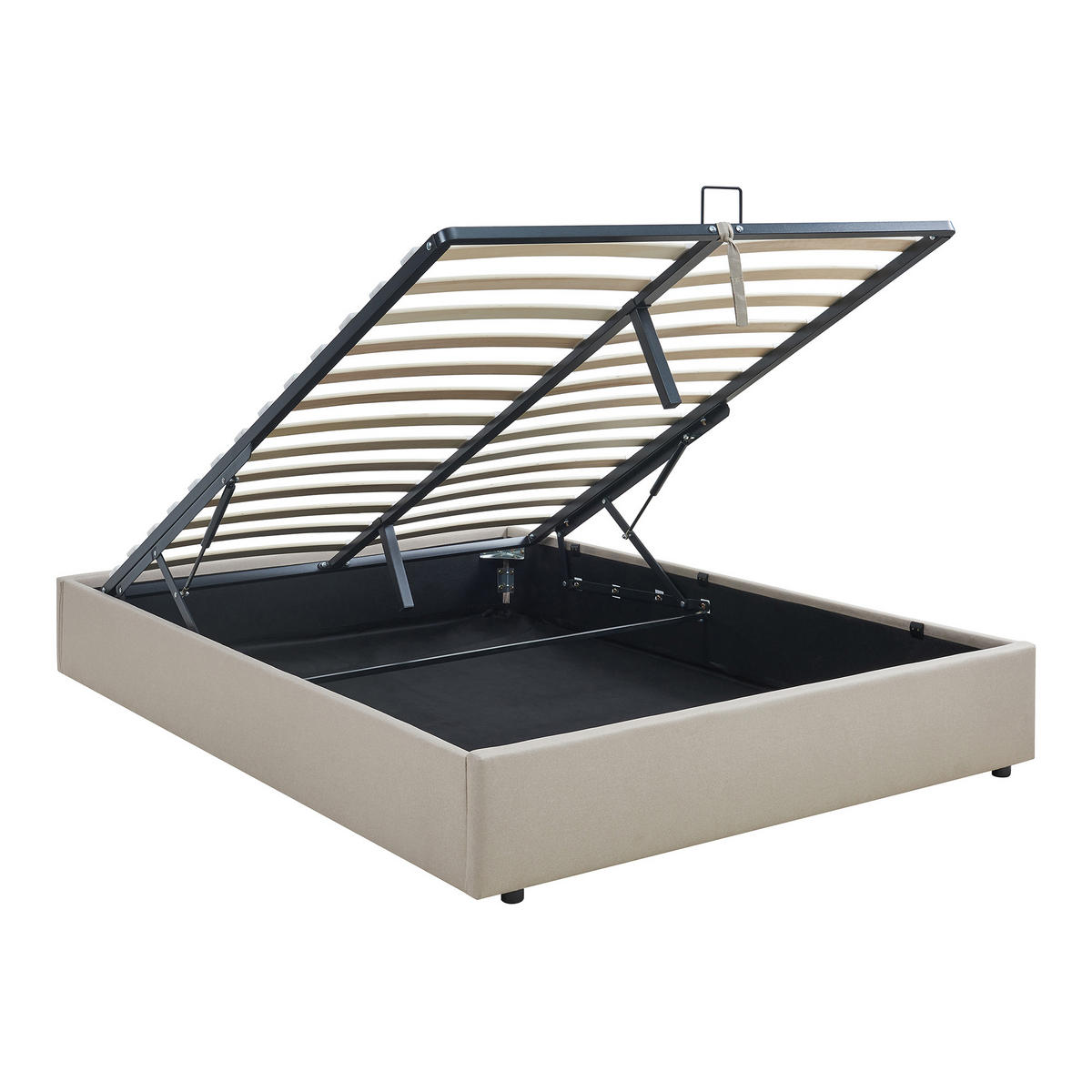 ČALOUNĚNÁ POSTEL Nola - béžová, kompozitní dřevo/textil (140/200cm) - [en.casa]
