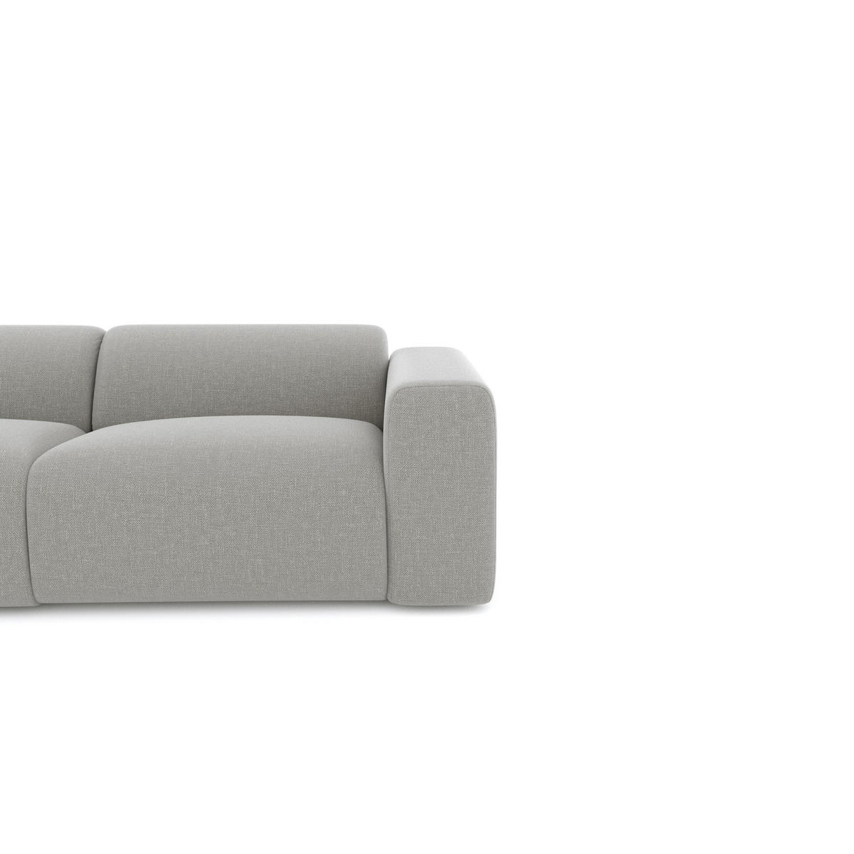 SOFA große Ecke links Tissu tramé Hellgrau 280cm - Hellgrau/Grau, Textil (165/280cm) - Sia Home