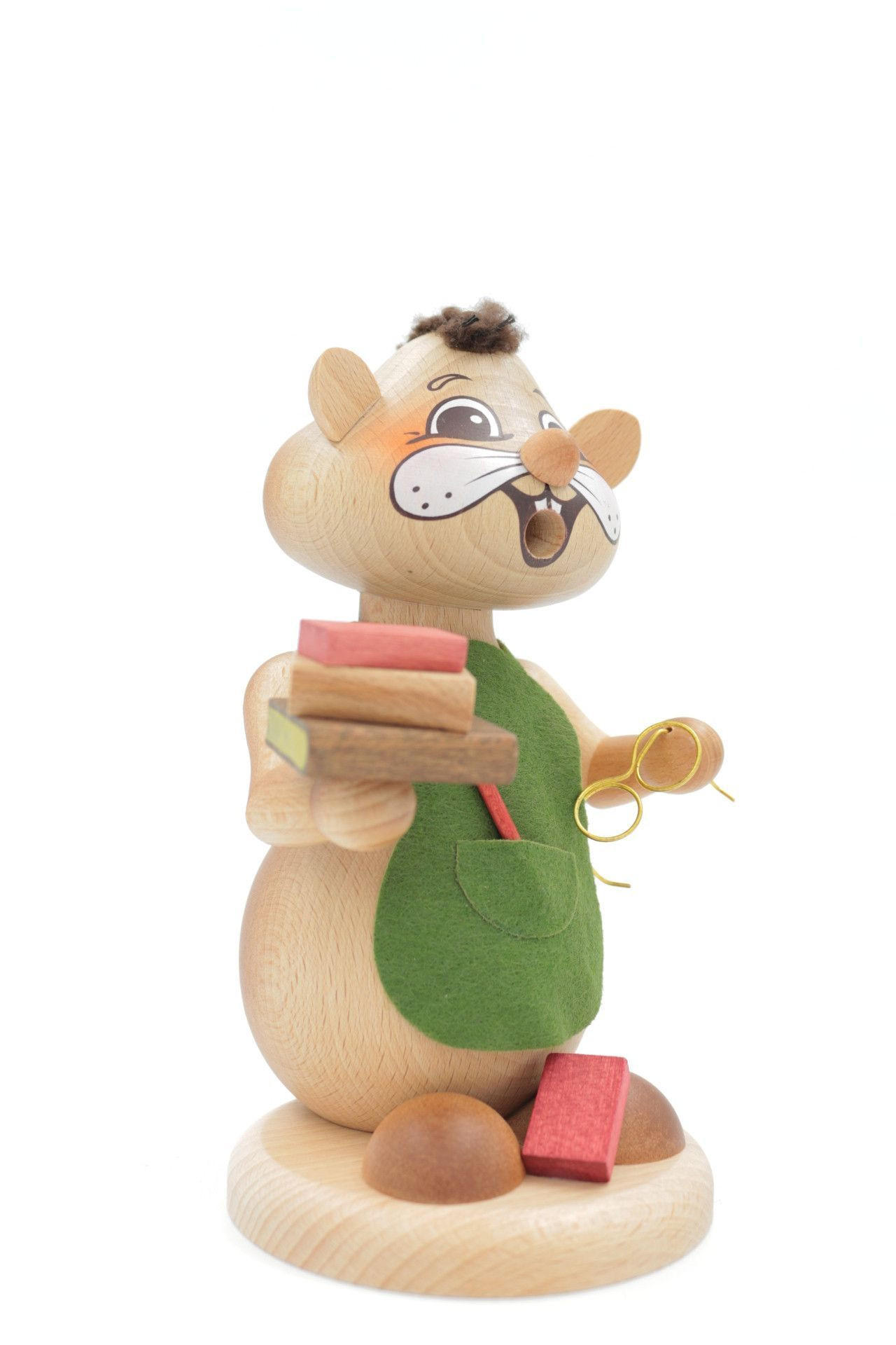 RAUCHFIGUR Hamster Bücherhamster 18 cm - Multicolor, Holz (12/18/0.1cm)