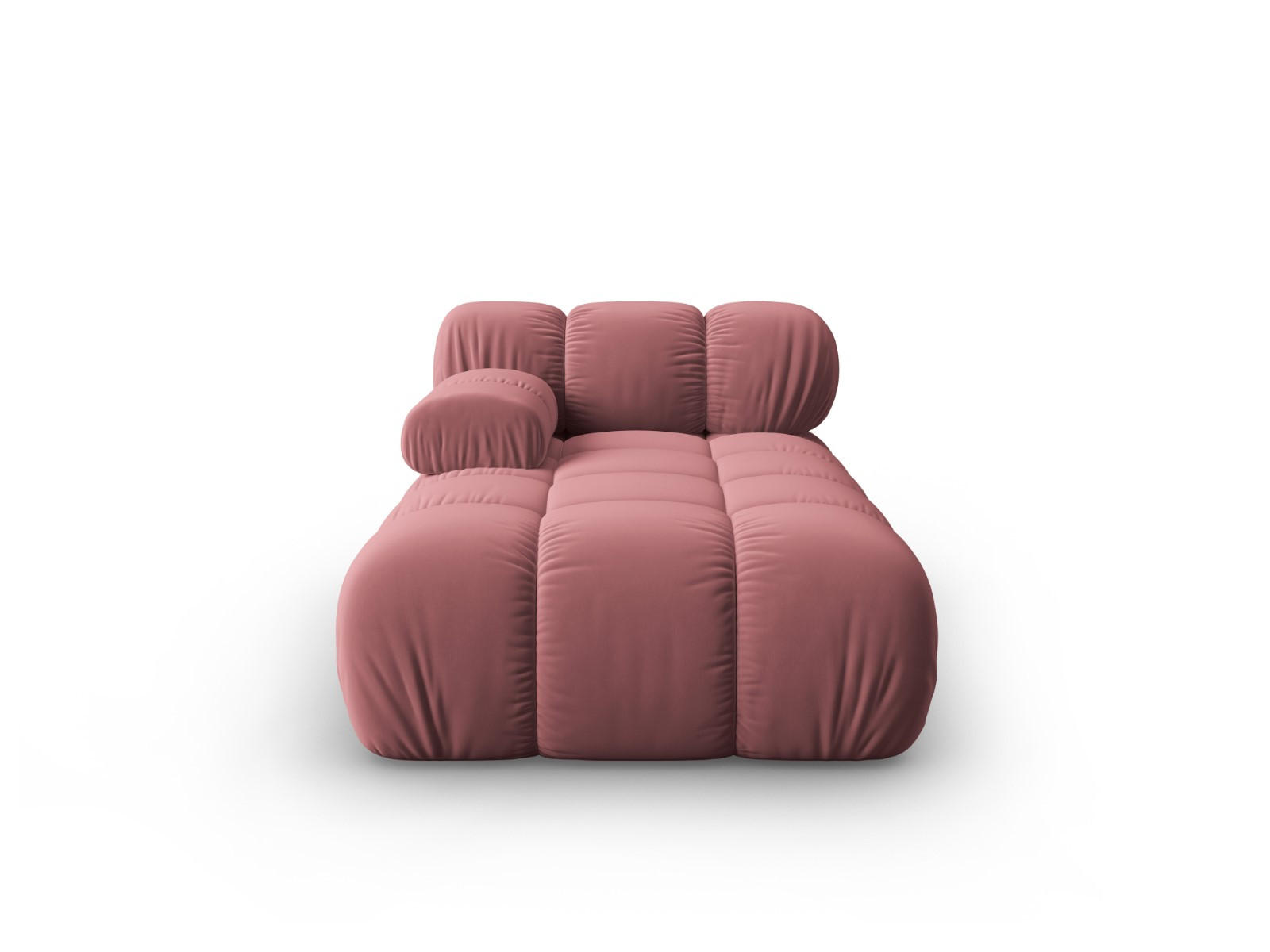 CHAISELONGUE links Bellis aus Samt rosa - Pink, Textil (97/62/157cm) - Micadoni