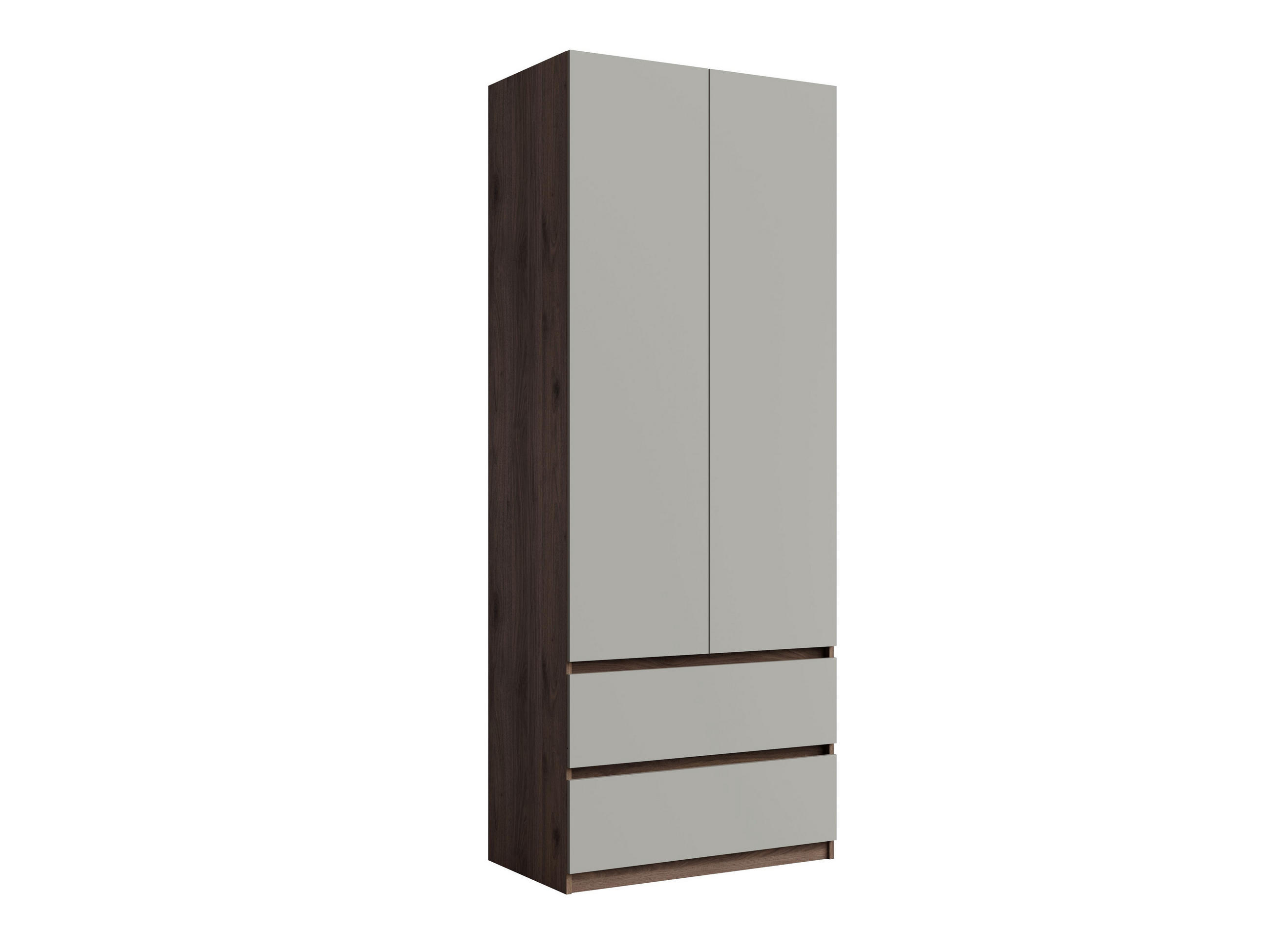 Milaros Markt Kleiderschrank Walnuss, Hellgrau 90x230.5x51.4 cm