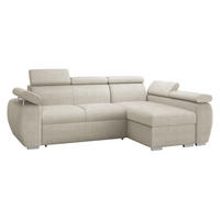 ECKSOFA Boston Mini, Seite: Rechts - 2R+LC - Chromfarben/Mokka, Holz/Textil (255/170cm) - MIRJAN24
