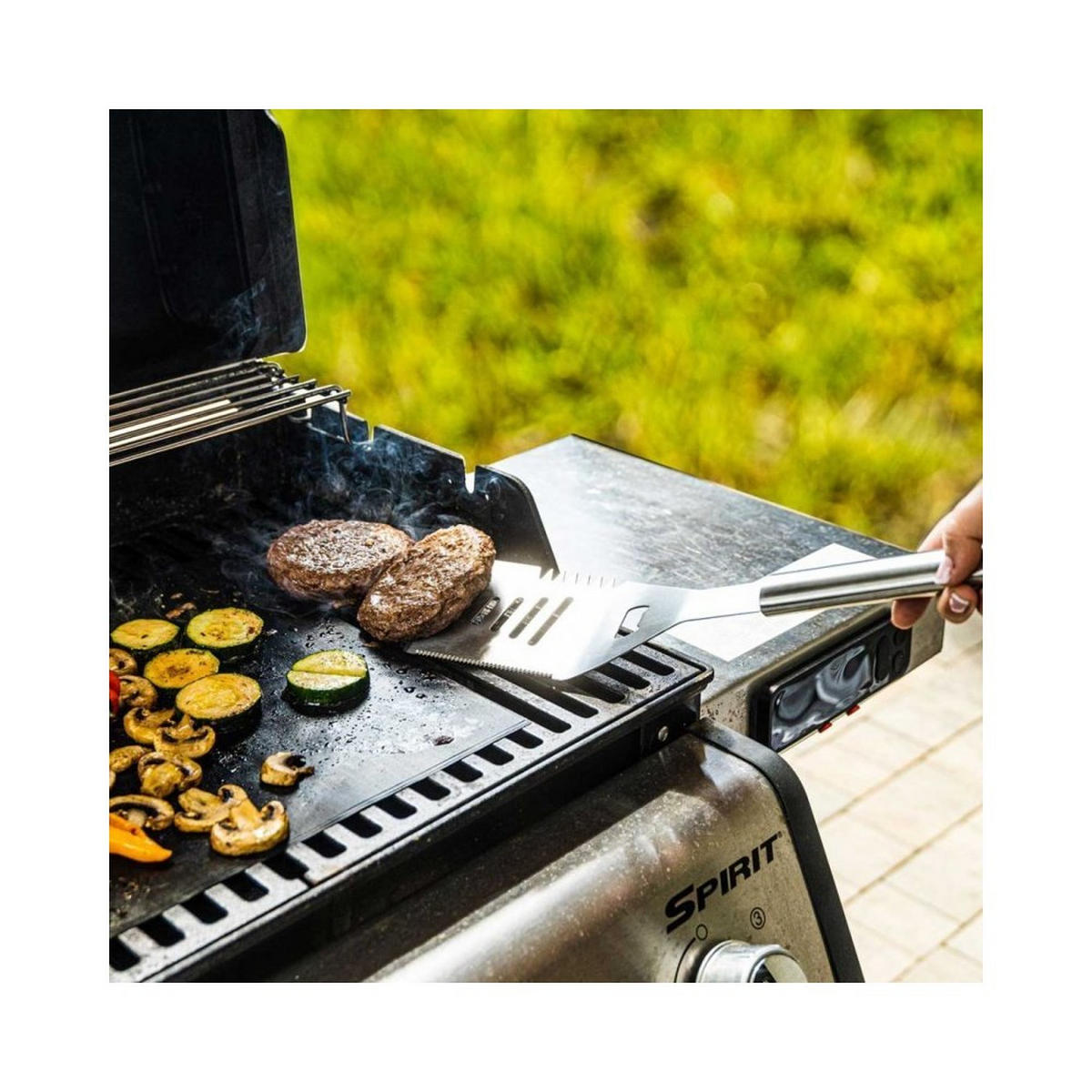GRILLBESTECK Silber 44.5/9.2/2 cm KH1919 - Silberfarben, Metall (9.2/2/44.5cm) - Kinghoff 