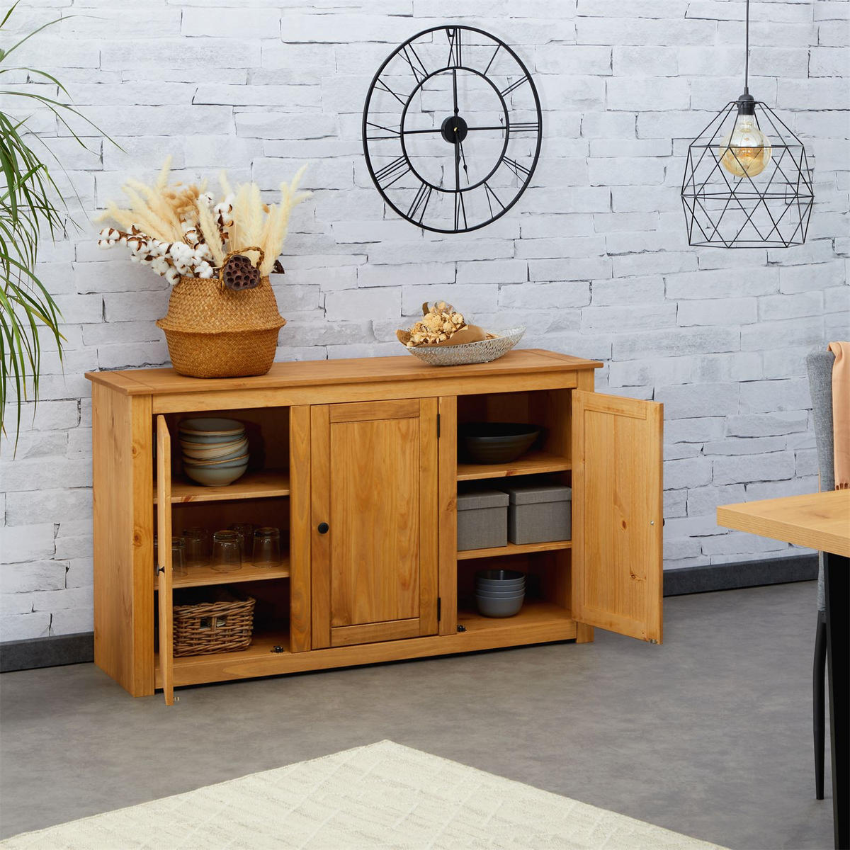 SIDEBOARD CANCUN - Kieferfarben, Holz (135/80/40cm) - CARO-Möbel