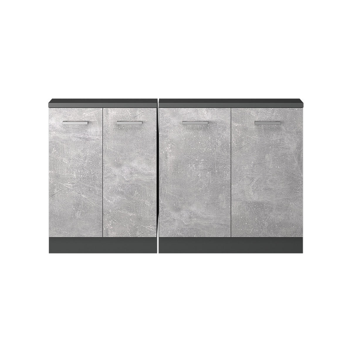 KUCHYŇSKÁ SKŘÍŇKA POD ŠIKMOU STŘECHU R-Line Beton/antracit - šedá/antracitová, kompozitní dřevo (140/81.6/46cm) - Vicco