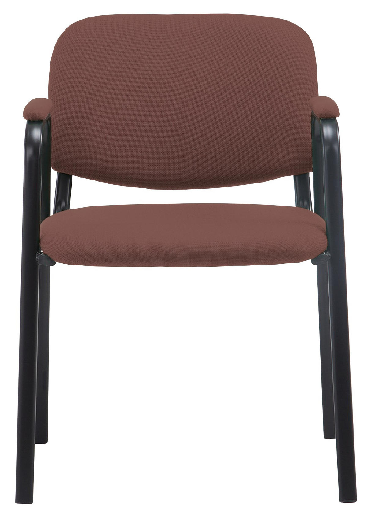 BESUCHERSTUHL Stoff braun - Schwarz/Braun, Textil/Metall (53/79/55cm) - CLP