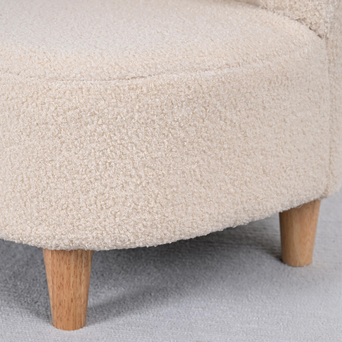 KINDERSESSEL, Kindersofa mit Teddyfleece-Optik, Bärenform für Kinderzimmer Beige - Beige/Naturfarben, Holz/Holzwerkstoff (43/53/47cm) - AIYAPLAY