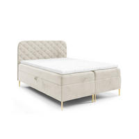BOXBETT mit zwei Bettkasten 120x200 cm in Creme - Creme, Textil (120/200cm) - Home Collective