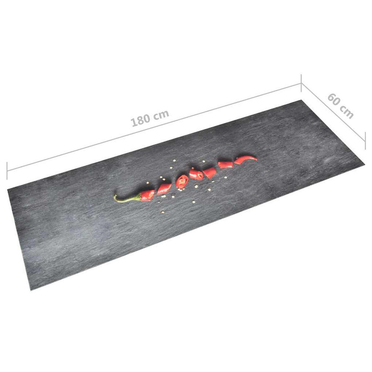 KÜCHENBODENMATTE Waschbar Pfeffer 60/180 Cm - Multicolor, Kunststoff (60/180cm) - vidaXL