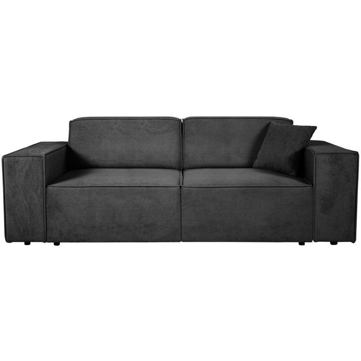 3-SITZER SOFA Pedro ohne Schlaffunktion schwarz - Schwarz, Textil (215/75/88cm) - Beautysofa