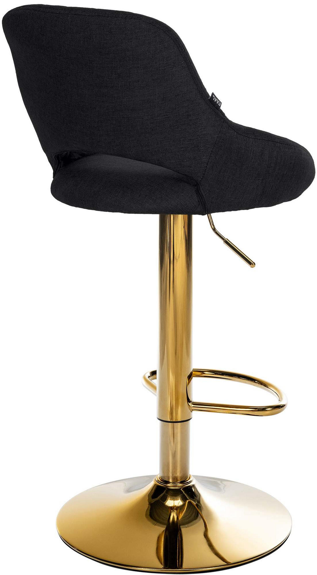 BARHOCKER Stoff Schwarz - Goldfarben/Schwarz, Textil/Metall (47/85/48cm) - CLP