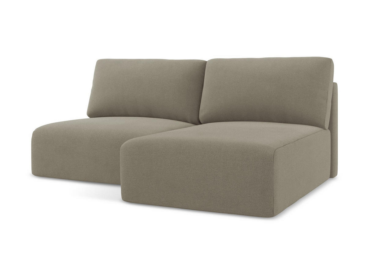ECKSOFA mit Schlaffunktion rechts Strukturstoff Stoff Beige - Beige/Schwarz, Kunststoff/Textil (210/149cm) - Makamii