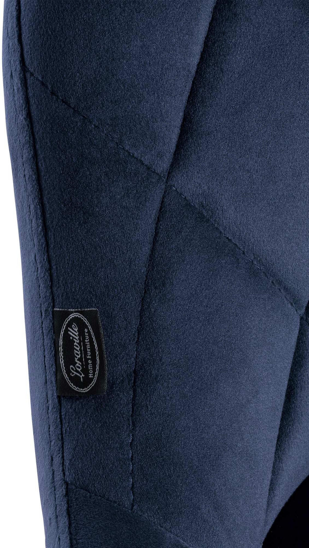 BARHOCKER 2er Set Samt blau - Blau/Schwarz, Textil/Metall (46/83/49cm) - CLP