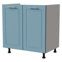 SPÜLENUNTERSCHRANK Bari D8Z/80 Weiß / RAL 5024 pastellblau 80 / 50 / 82cm - Blau/Weiß, Holz/Holzwerkstoff (80/82/50cm) - Feldmann-Wohnen