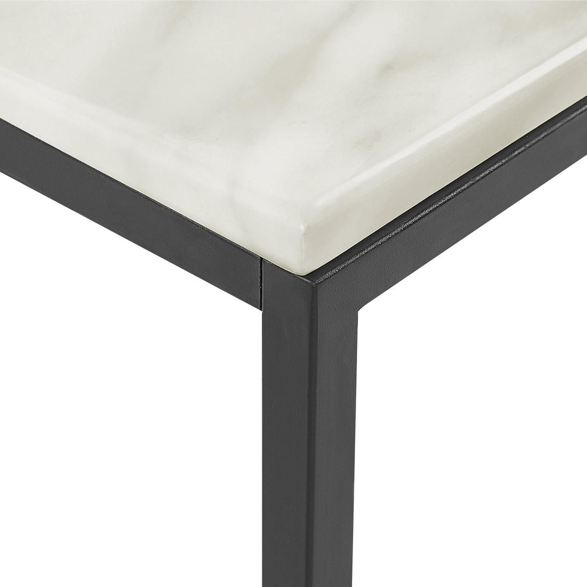 COUCHTISCH Marmor Optik beige/schwarz rechteckig 60/100 cm Delano - Beige/Schwarz, Holzwerkstoff (60/100/45cm) - Beliani