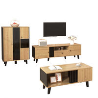 TV-SCHRANK mit Holz- und Schwarzdesign 170/40/50.5 cm - Naturfarben, Holzwerkstoff (170/50.5/40cm) - Redom