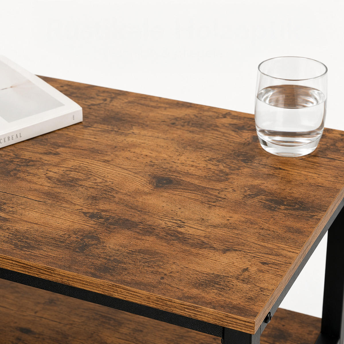 NACHTTISCH Schwarz Industrial 2 Schubladen - Braun, Holzwerkstoff/Textil (38/61/28cm) - Relaxdays