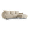 ECKSOFA mit Schlaffunktion Chenille Stoff Beige - Beige/Schwarz, Textil/Metall (242/162cm) - Makamii